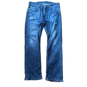 Levis‎ 513 Jeans Mens Blue Denim Logo Cotton Stretch Mid Rise 32x30